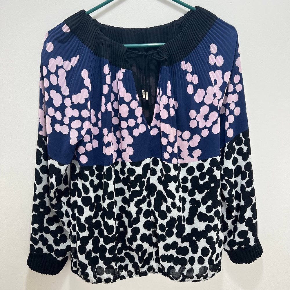 DVF Diane Von Furstenberg Multicolored Polka Dot Top Size 2